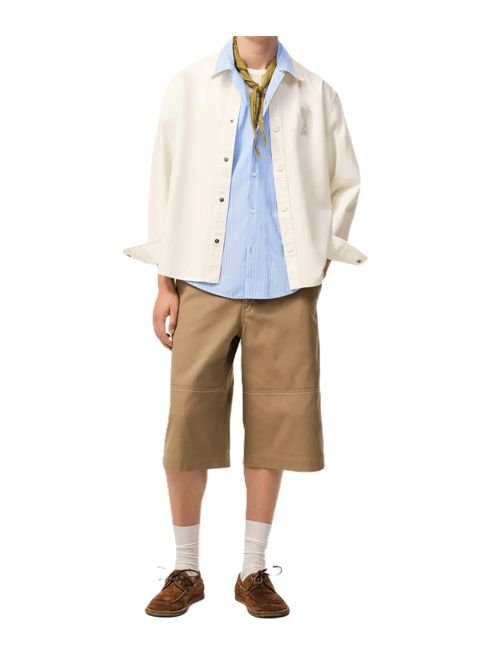 AMI ParisGiacca-camicia Ami de Coeur con applicazione Ami Paris | UJK897.DE0126136 WHITE CREAM